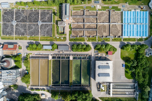 istock Water purification plant from above 1497128699
