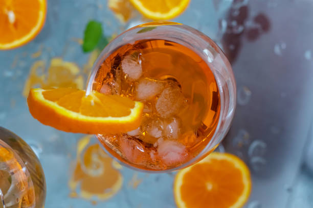 istock Cocktails with orange and ice. On the table. Drinks 1497129950