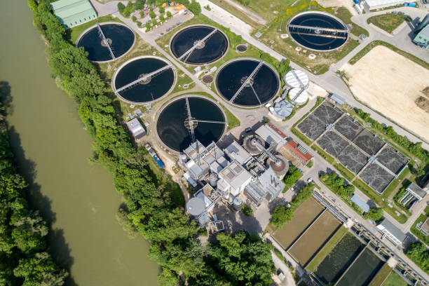 istock Water purification plant by the river 1497131888