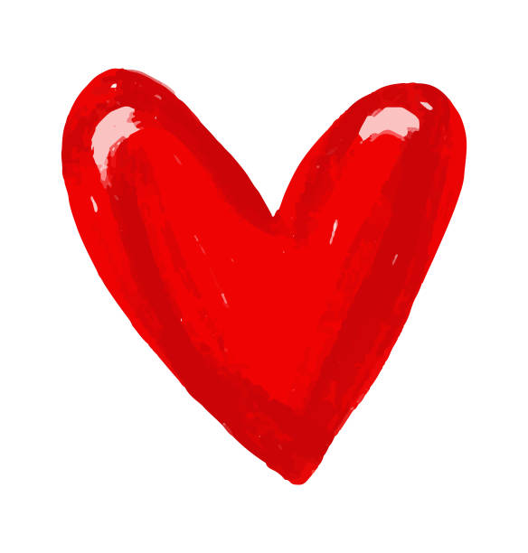 istock hand-drawn colored childish  simple flat art with heart in scand 1497132604
