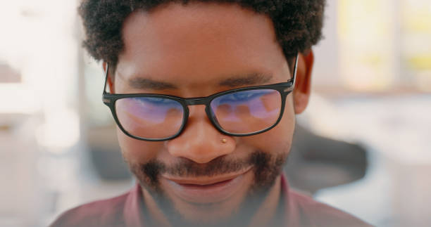 istock Computer, smile and face of black man in office reading screen for online data, website and research. Business, glasses and male entrepreneur working on strategy, planning and ideas in workplace 1497138561