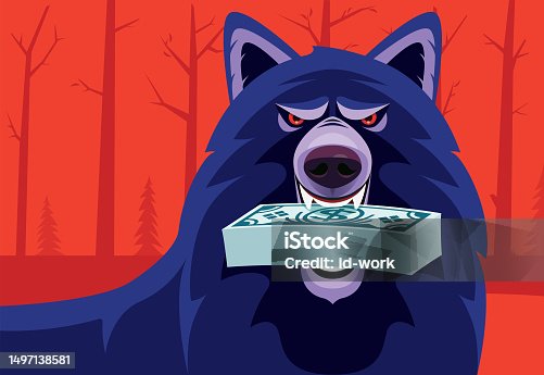 istock anger wolf holding stack of banknotes 1497138581