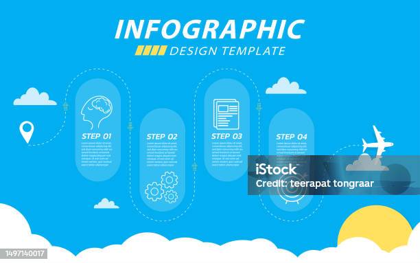 Dwd Timeline Travel Infographic Template 4 Steps Timeline Journey Stock Illustration ...
