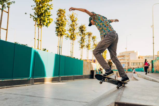 istock A man performs a slide skate exhibition in a skate park 1497140225