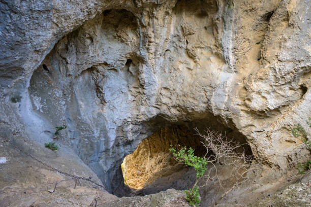 Grotte de Peirou in the Alpilles (Provence, France) on a sunny day in springtime