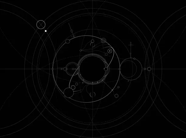 Vector illustration of Astrology map on black background design element
