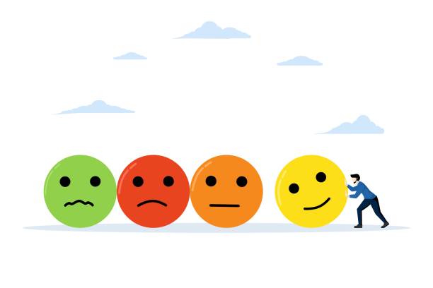 istock Positive thinking, or an optimistic attitude. Balance between happiness and emotional intelligence. Young people increase emotional intelligence. flat vector illustration on a white background. 1497144679
