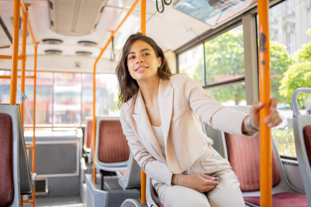 istock Young woman on public transportation 1497146154