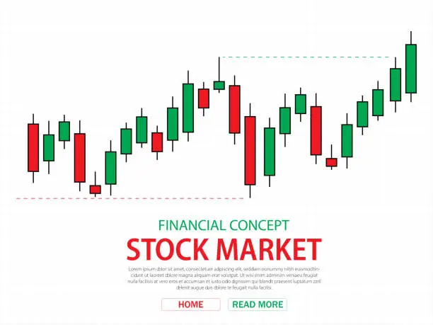 Vector illustration of Candlestick Financial graph online trading.