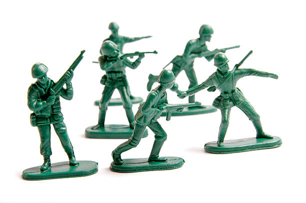istock Green toy army engaged in battle 149715046