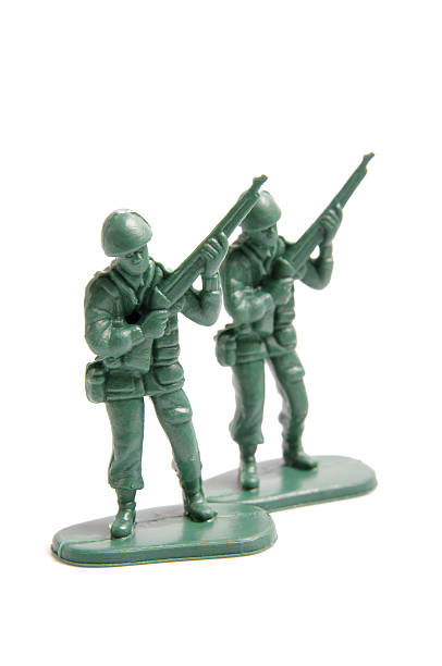 istock Two toy soldiers on a white background 149715050