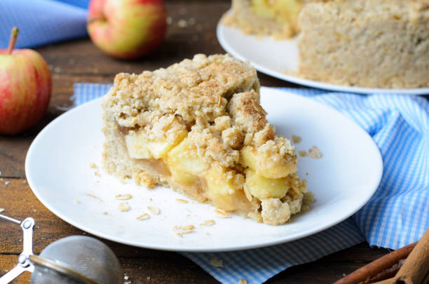 istock Crumble Pie with Cinnamon Apple Filling, Homemade Bakery 1497151405