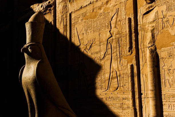 Horus statue in Edfu temple in Egypt