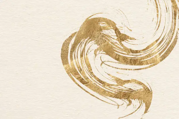 Gold color background Japanese pattern texture