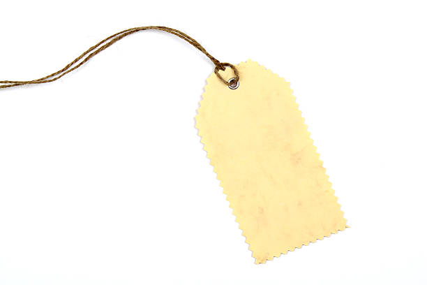 Paper tag on white background stock photo