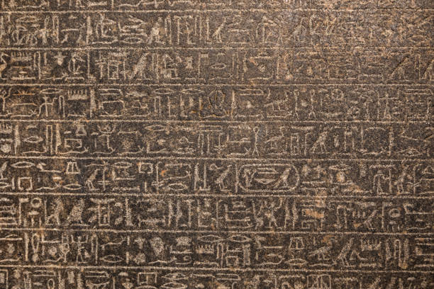 istock Egyptian hieroglyphics. Vintage background 1497163355