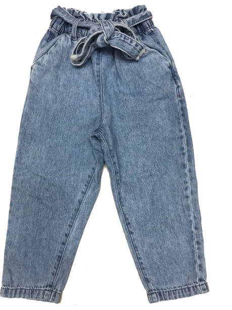 istock Light acid wash trouser with fabric belt 1497164605