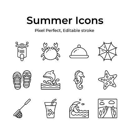 Bring the joy of summer to your projects with a delightful assortment of seaside inspired icons