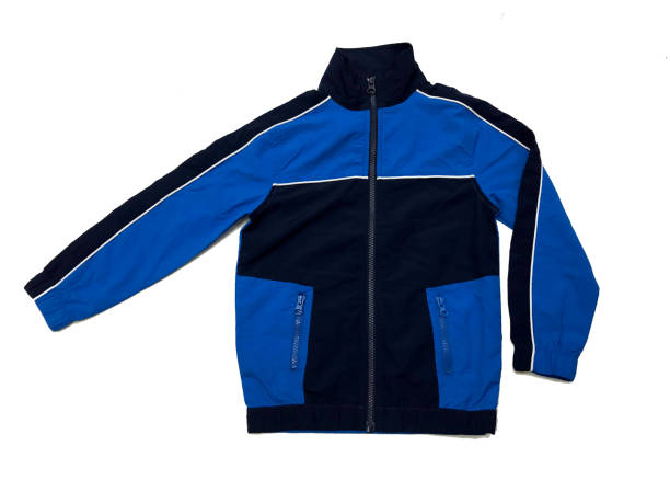 istock Long sleeve blue jacket with front zipper opening 1497164929