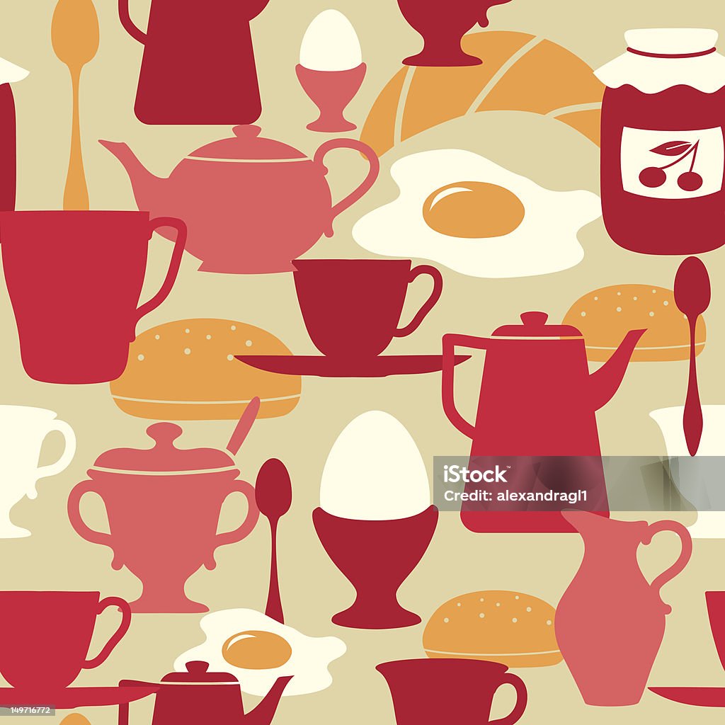 Seamless Pattern With Breakfast Theme Stock Illustration - Download ...