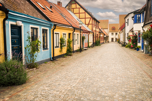 Old town street in Ystad, Sweden