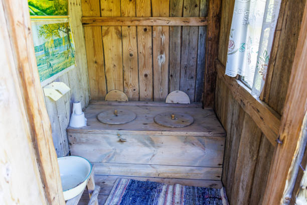 istock Picturesque old outhouse in old-fashioned style 1497173039