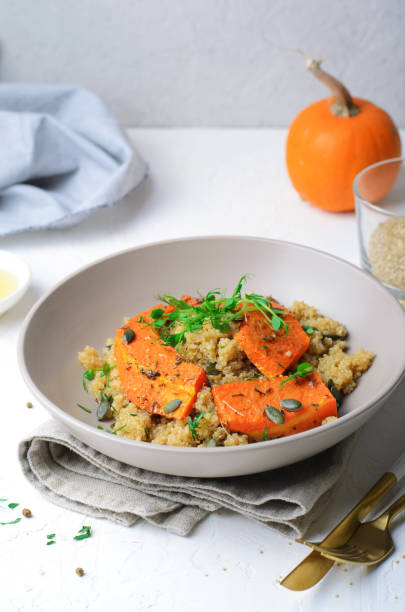 istock Roasted Pumpkin Quinoa Bowl, Healthy Vegan Eating 1497176579