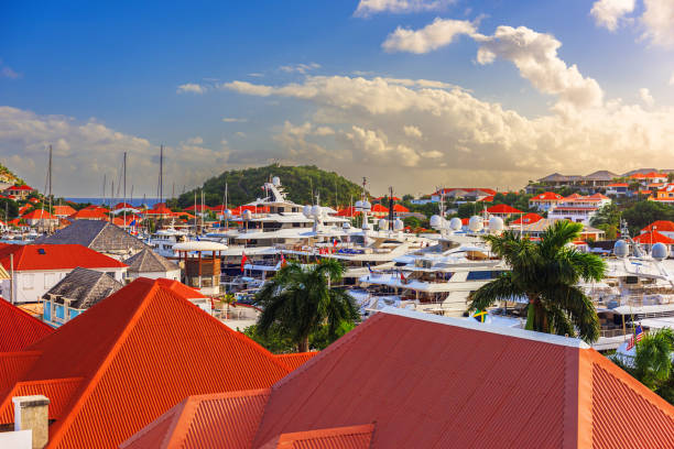 istock Gustavia, St. Barths Town Skyline at the Harbor 1497177436