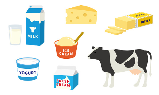 Clip art set of dairy products