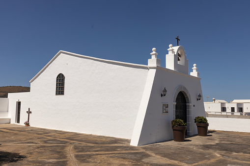 Masdache, Lanzarote, Spain, May 14, 2023: church of Saint Mary Magdalene in Masdache, Lanzarote, Spain
