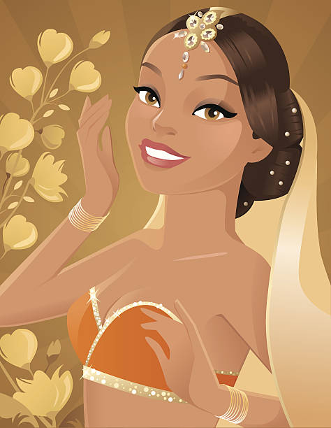 Bollywood Beleza - ilustração de arte vetorial