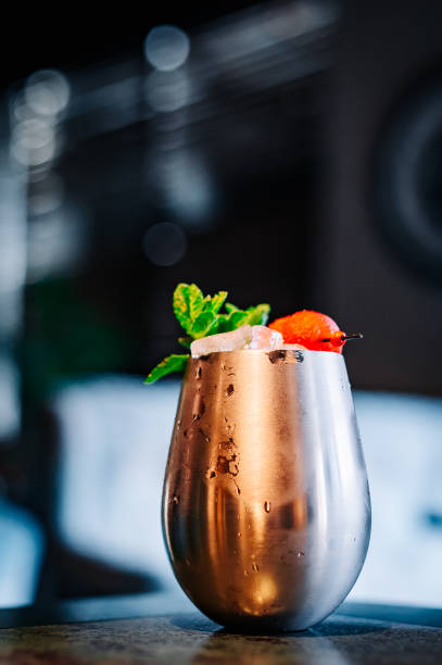istock alcoholic cocktail in a glass stands on a table in a bar or restaurant 1497191842