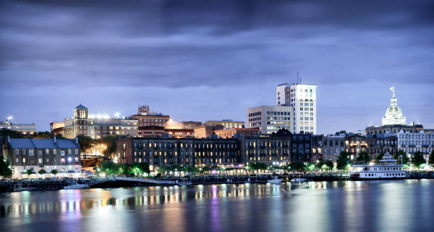 istock Savannah Skyline and Steamboat at Twilight. 1497192440