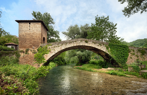 Ponte di San Francesco is a medieval arch bridge over the Aniene river, Metropolitan city of Rome