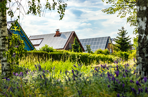 Solar Power Plant with sun