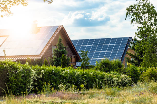 istock Houses with solar panels 1497197642