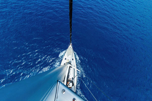 Sailboat from above stock photo