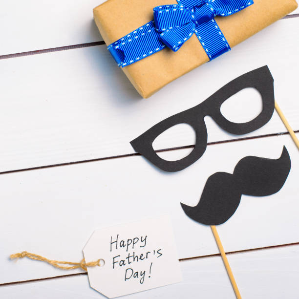 istock Father's Day Background, Mustache and Gift Box 1497199268