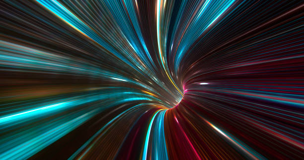 istock High-speed abstract journey through a virtual reality tunnel. 1497200411