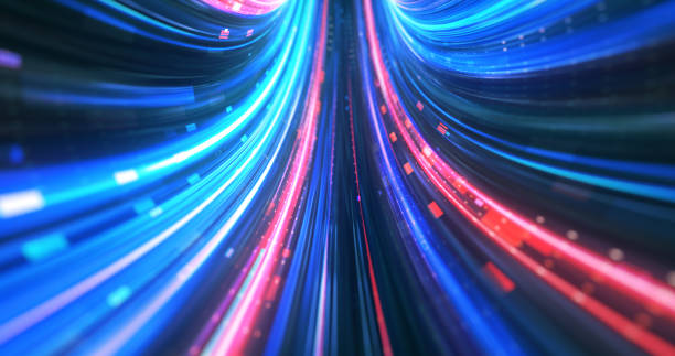 istock Surreal Abstract Neon Velocity, Abstract Futuristic Motion, Technology warp speed. 1497201000