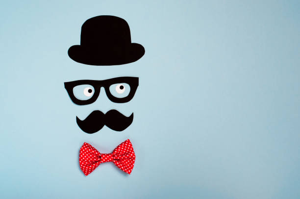 istock Male Silhouette, Mustache, Glasses and Hat, Intelligent Man 1497201075