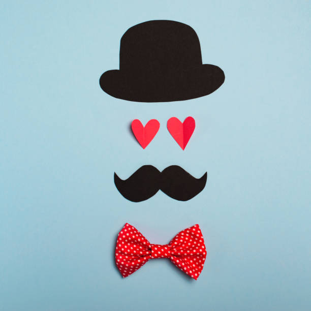 istock Male Silhouette, Mustache, Glasses and Hat, Intelligent Man 1497201250