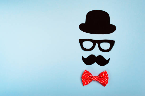 istock Male Silhouette, Mustache, Glasses and Hat, Intelligent Man 1497201444