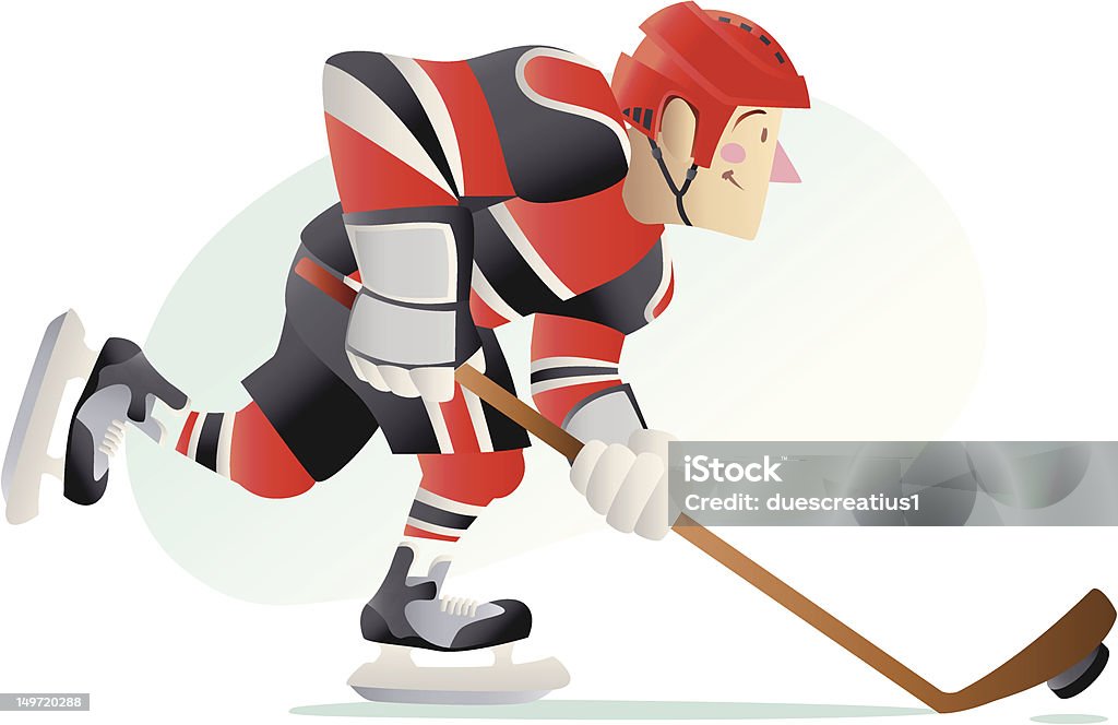 Jugador de hockey sobre hielo - arte vectorial de Accesorio de cabeza libre de derechos