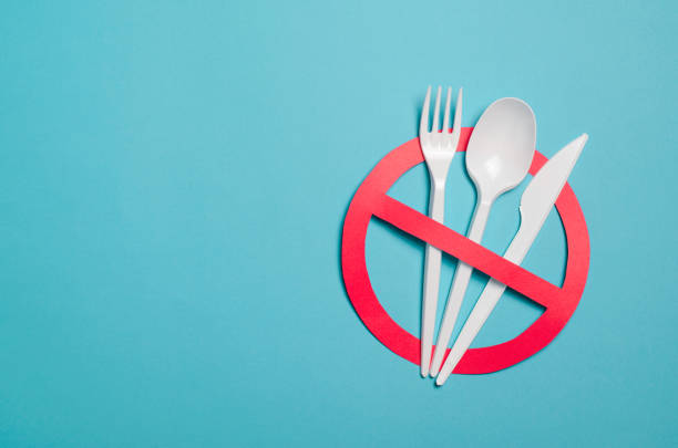istock Say No to Plastic Cutlery, Plastic Pollution Concept, Top View 1497204372