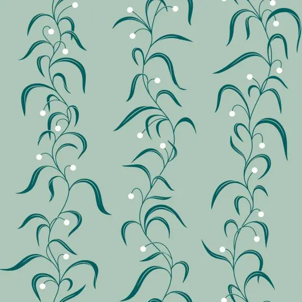 Vector illustration of Floral seamless pattern with climbing plants