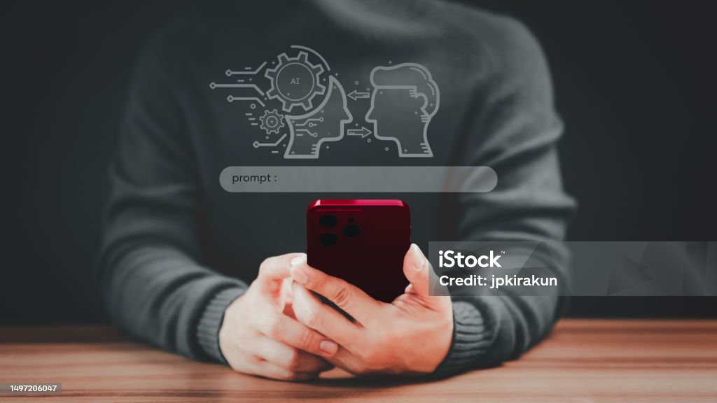 Man Using Technology Young Man Using Technology Smart Robot Ai Artificial Intelligence By ...