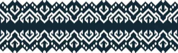 Vector illustration of Ikat Ethnic Seamless Pattern Design in tribalt vertical. Geomatirc tribal vector texture. Figure tribal embroidery. backgroud Vector illustration EP.81