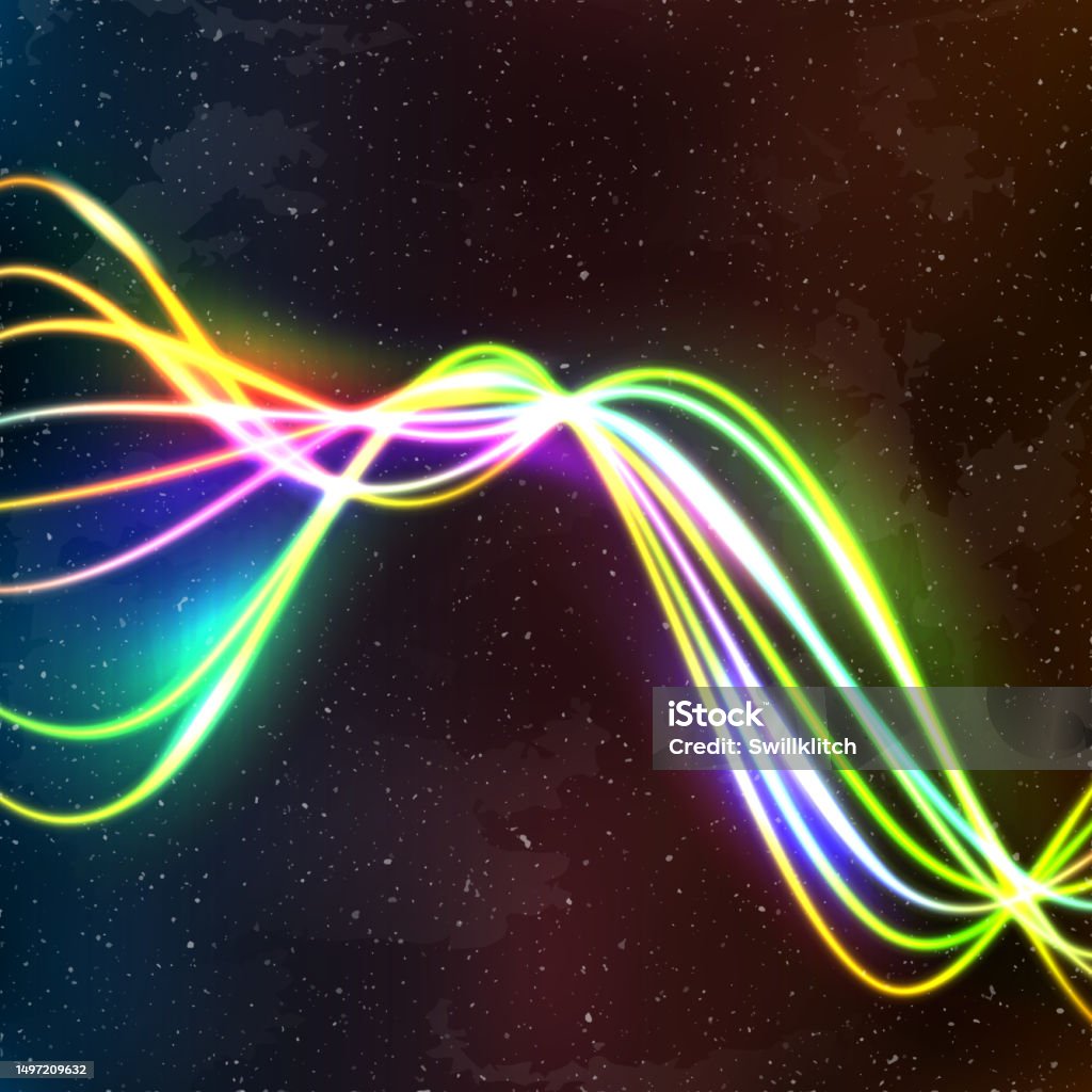 Neon Lines New Retro Wave Background With 80s Vhs Style Stock