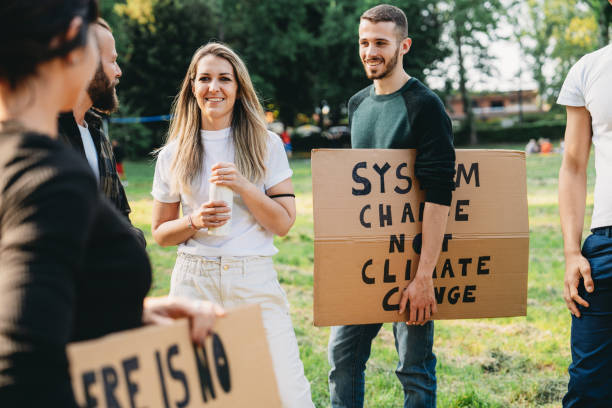 istock A group of climate activists are gathering together before the protest 1497210866
